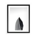 Plakat w ramie 40x50 - Czarno-Biały Wieżowiec - architektura, wieżowiec - rama czarna