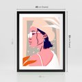 Plakat w ramie 40x50 - Kobieca Esencja - nowoczesny plakat, styl retro - rama czarna