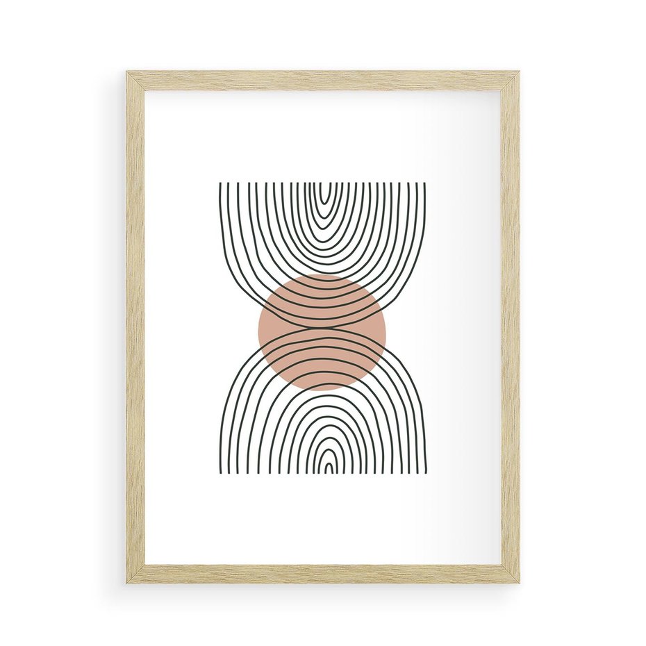 Plakat w ramie 50x70 - Przenikające Widzenia - półkola, koło - rama drewno