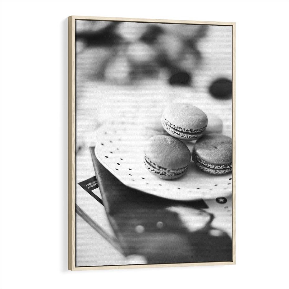 Obraz w ramie 80x120 - Makaroniki w Szarości - czarno biała fotografia, plakat - rama drewno