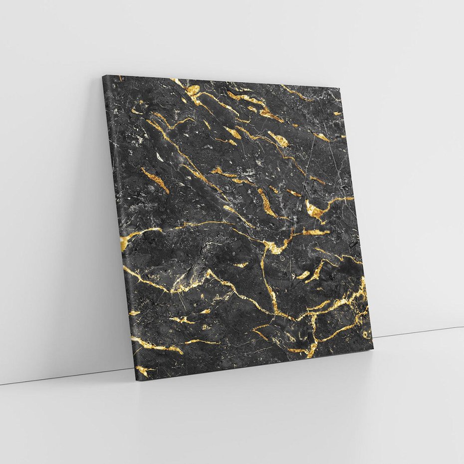 Obraz na płótnie 30x30 - Egzotyczny Blask - marmur, złoto