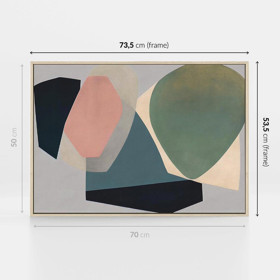 Obraz w ramie 70x50 - Szare Tło Plam - abstrakcyjne plamy, kształty - rama drewno