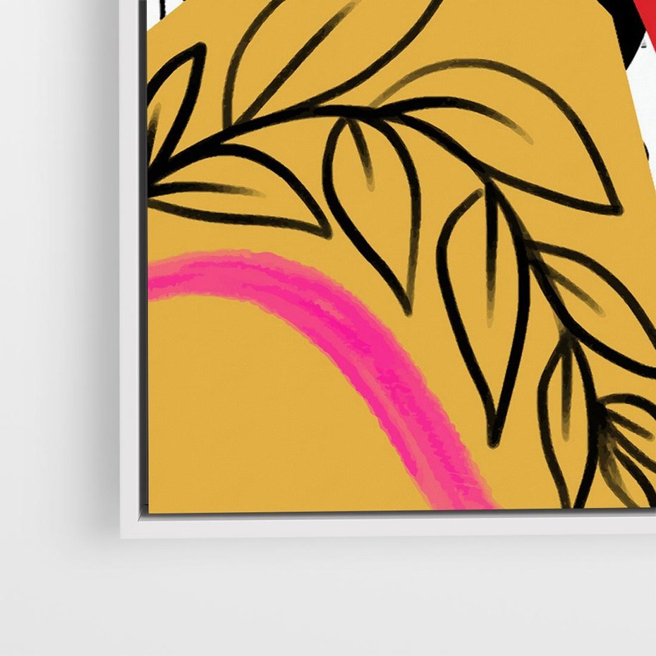 Obraz w ramie 50x50 - Wnętrza Form - abstrakcyjna kompozycja, różne tekstury - rama biała