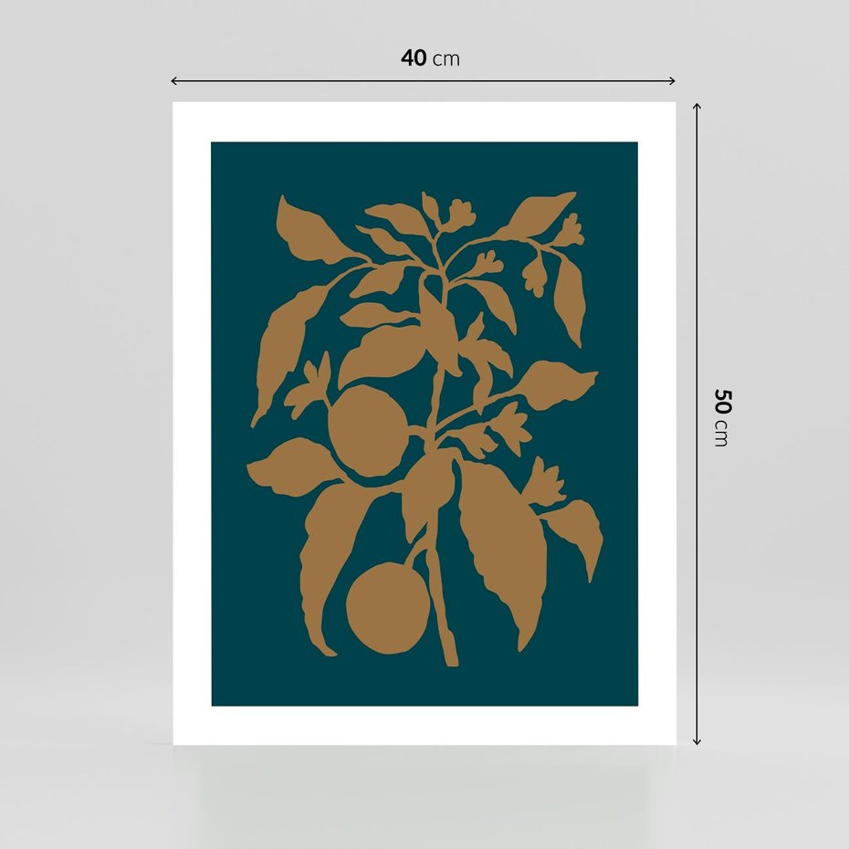 Plakat bez ramy 40x50 - Boho Ekspresja Emocji - abstrakcyjna boho grafika, ciemne zielone tłó