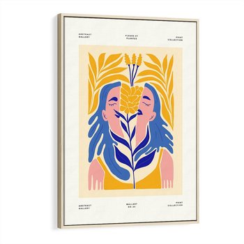 Obraz w ramie 50x70 - Roztopione Granice - nowoczesna sztuka, abstrakcja - rama drewno