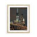 Plakat w ramie 40x50 - Miasto rozświetlone nocnym blaskiem - miasto, nocą - rama drewno