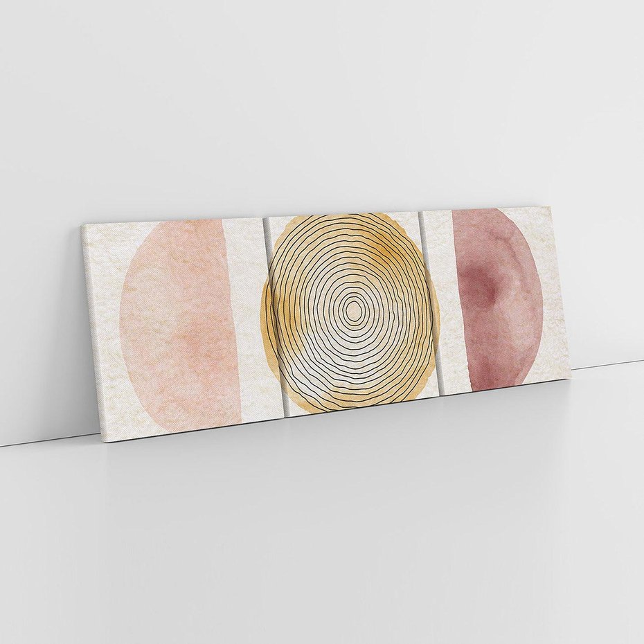 Obraz na płótnie 150x50 - Zapisane w promieniach słońca - beżowe strukturalne tło, koła