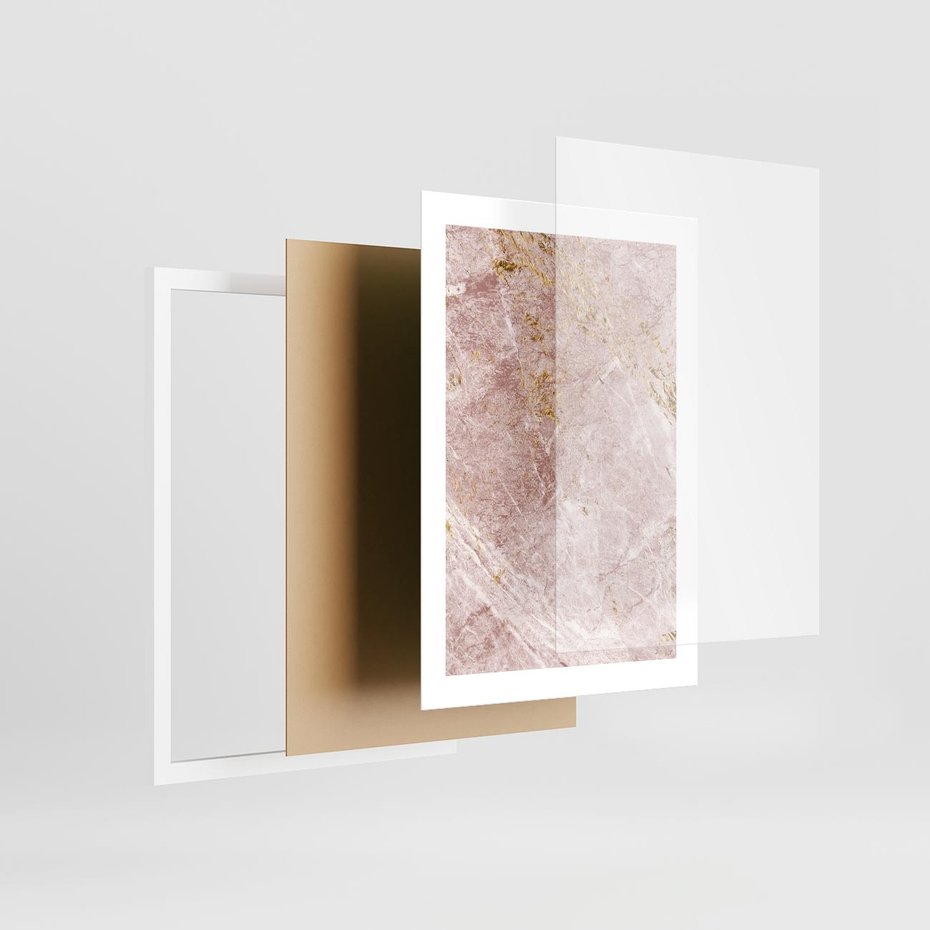 Plakat w ramie 30x40 - Wyjątkowa Stylizacja - marmur, złoto - rama biała