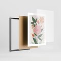 Plakat w ramie 30x40 - Kwiatowe Nastroje - kwiat, sztuka nowoczesna - rama czarna