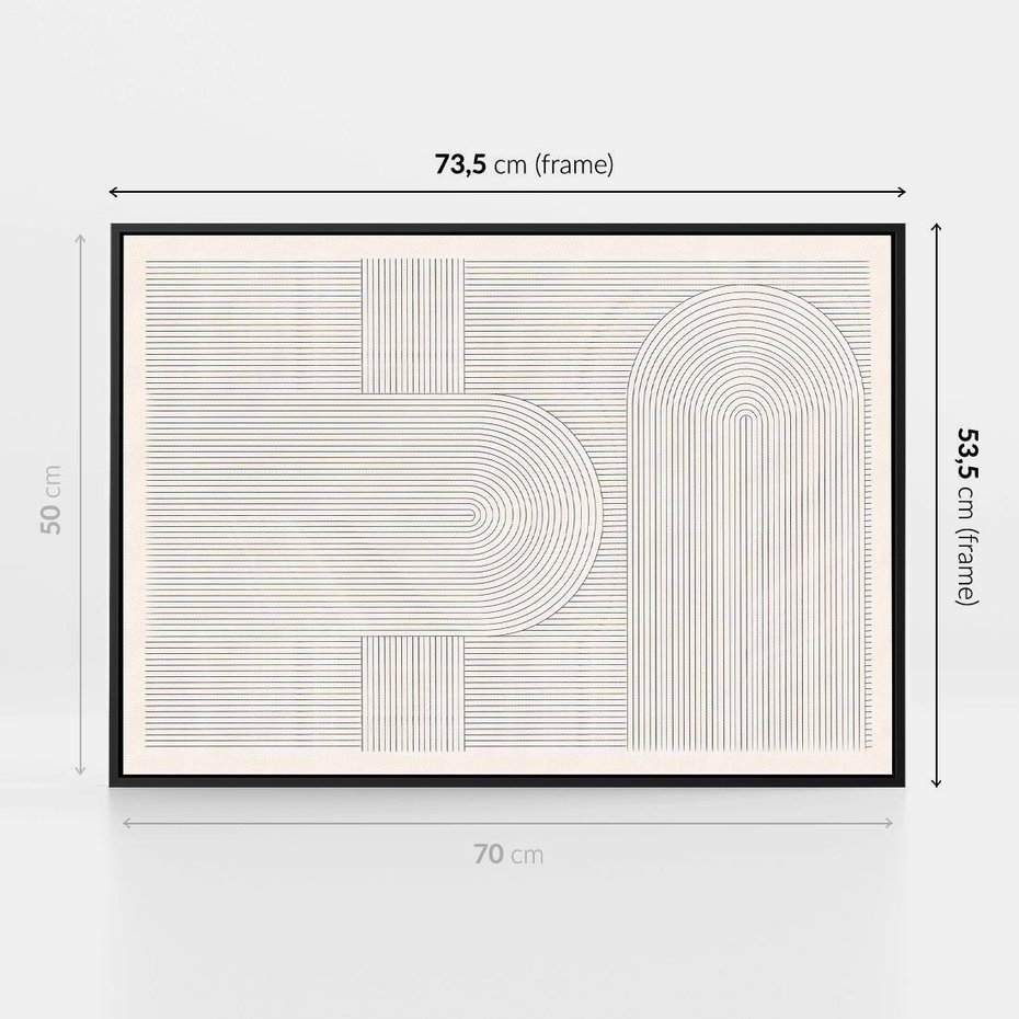 Obraz w ramie 70x50 - Geometryczna Elegancja Mid Century - mid century, minimalizm - rama czarna