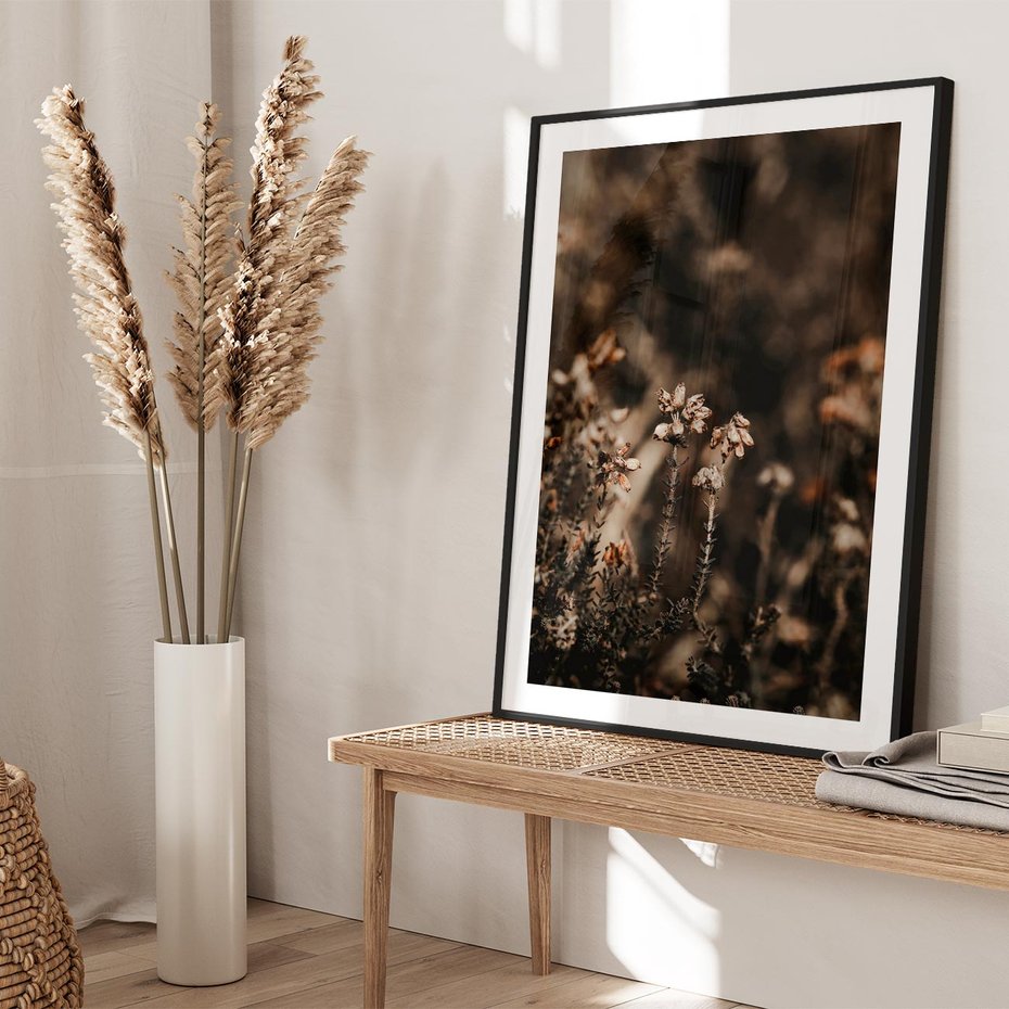 Plakat bez ramy 21x30 - Jesienny Urok - suche trawy, jesienny pejzaż