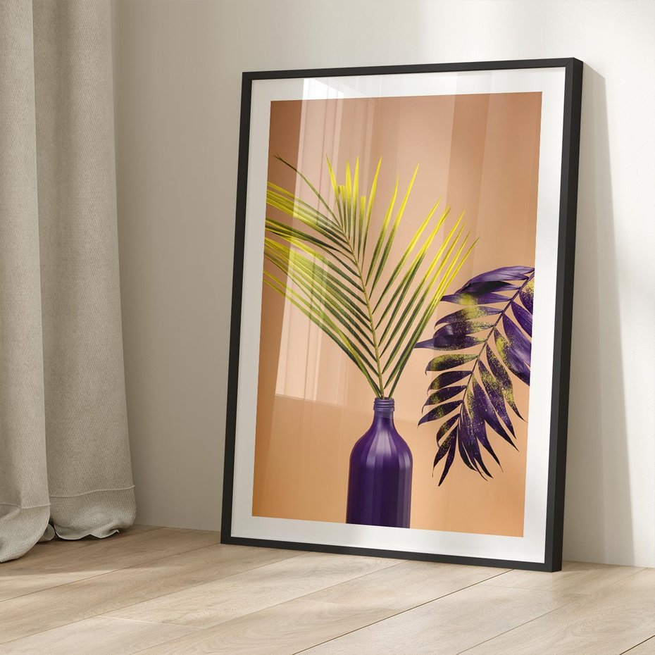 Plakat bez ramy 30x40 - Delikatne Piękno - palma, pastele