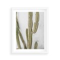 Plakat w ramie 40x50 - Kaktus w Stylu Boho - kaktus, roślina tropikalna - rama biała
