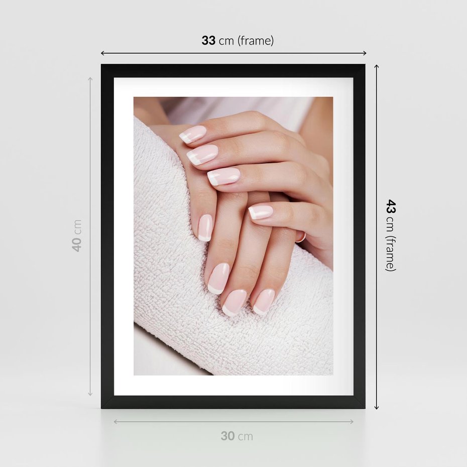 Plakat w ramie 30x40 - Piękno manicure - manicure, paznokcie - rama czarna