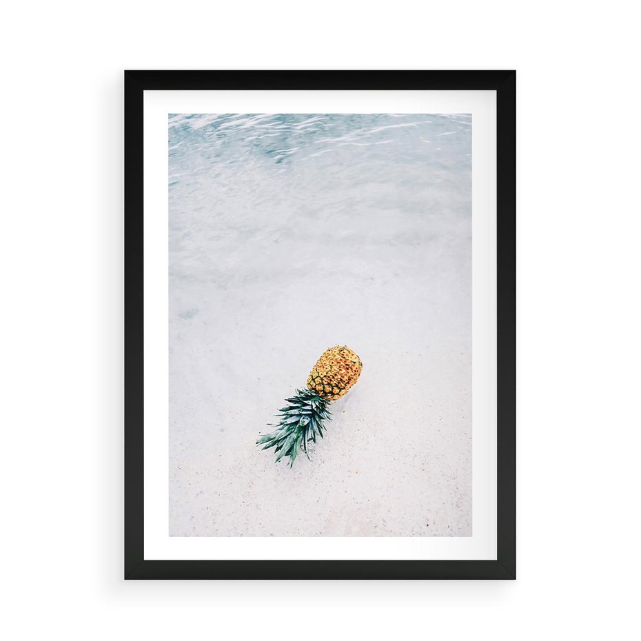 Plakat w ramie 50x70 - Smak Tropików - morze, plaża - rama czarna