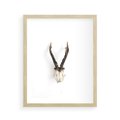 Plakat w ramie 40x50 - Minimalistyczne Poroże Jelenia - poroże jelenia na ścianie, minimalizm - rama drewno