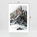 Plakat bez ramy 21x30 - Górski Raj z Chatką - górskie szczyty, ośnieżone góry