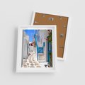 Plakat w ramie 40x50 - Santorini: urok Grecji - Santorini, Grecja - rama biała