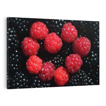 Obraz na płótnie 120x80 - Maliny Soczysta Eksplozja - maliny, owoce