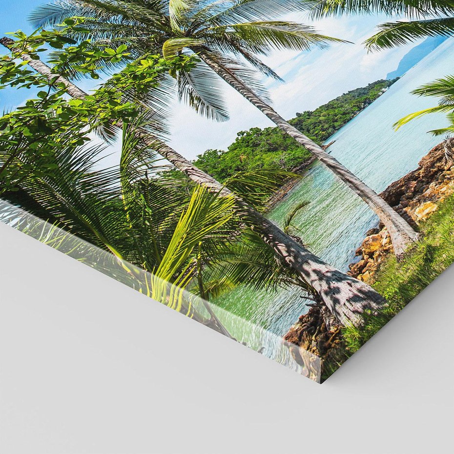 Obraz na płótnie 70x50 - Rajski wypoczynek - palmy, morze