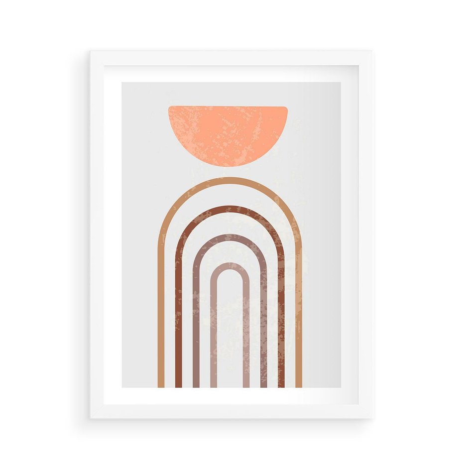 Plakat w ramie 50x70 - Geometryczny Blask Złota - grafika, złoto - rama biała