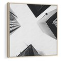 Obraz w ramie 50x50 - Nowoczesna Dynamika - perspektywa, wieżowce - rama drewno