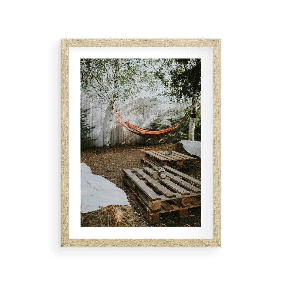 Plakat w ramie 30x40 - Harmonia i Spokój - boho, relaks - rama drewno