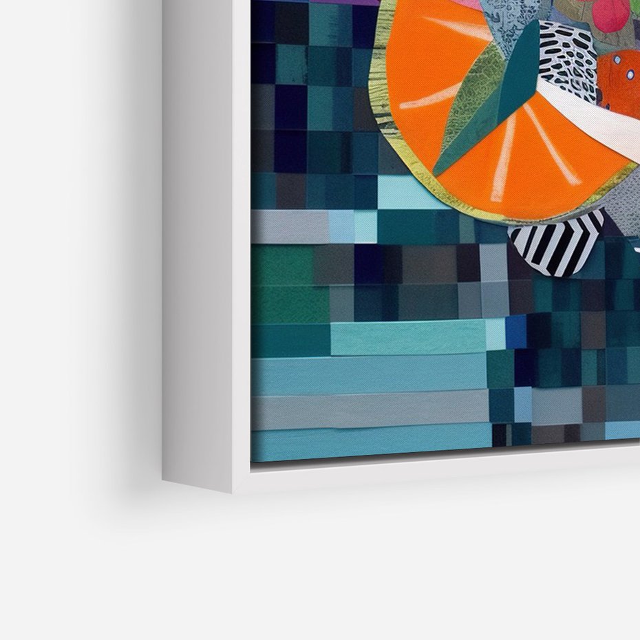 Obraz w ramie 50x70 - Migocące Widoki Harmonii - abstrakcyjny obraz, jak picasso - rama biała