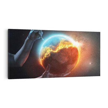 Obraz na płótnie 140x70 - Nieznane przestrzenie - planeta, kosmos