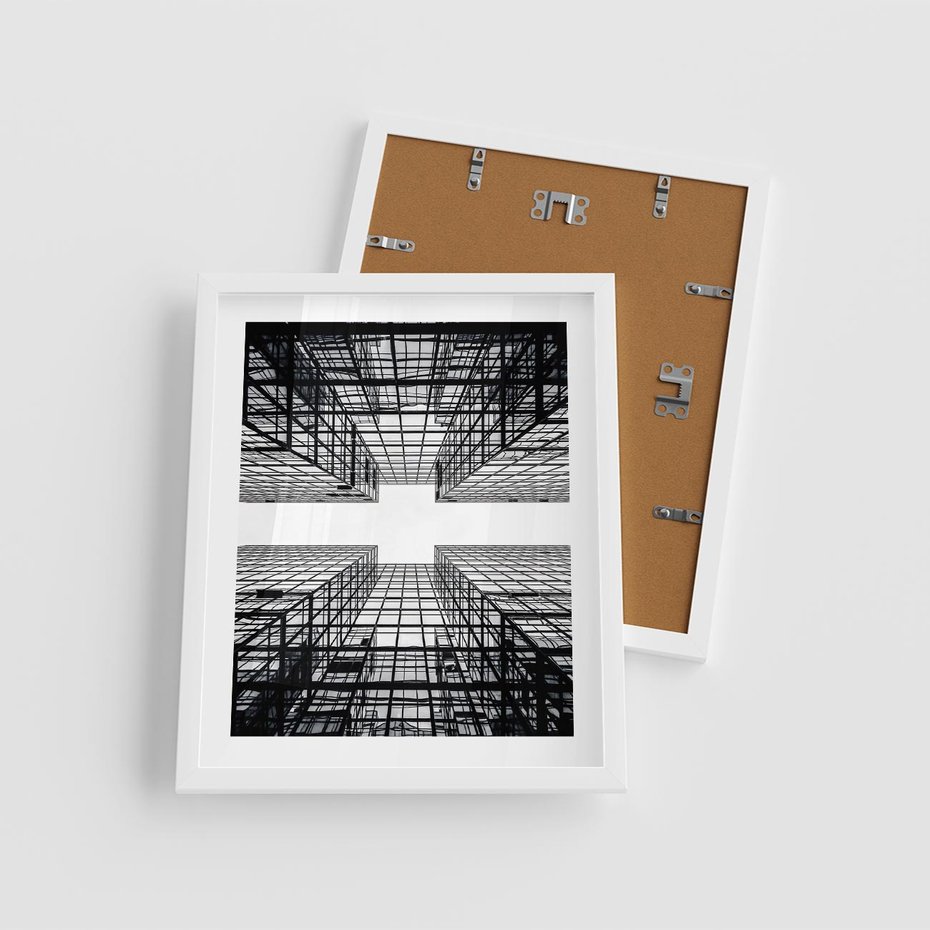 Plakat w ramie 40x50 - Czar i Wielkość - wieżowce, architektura - rama biała