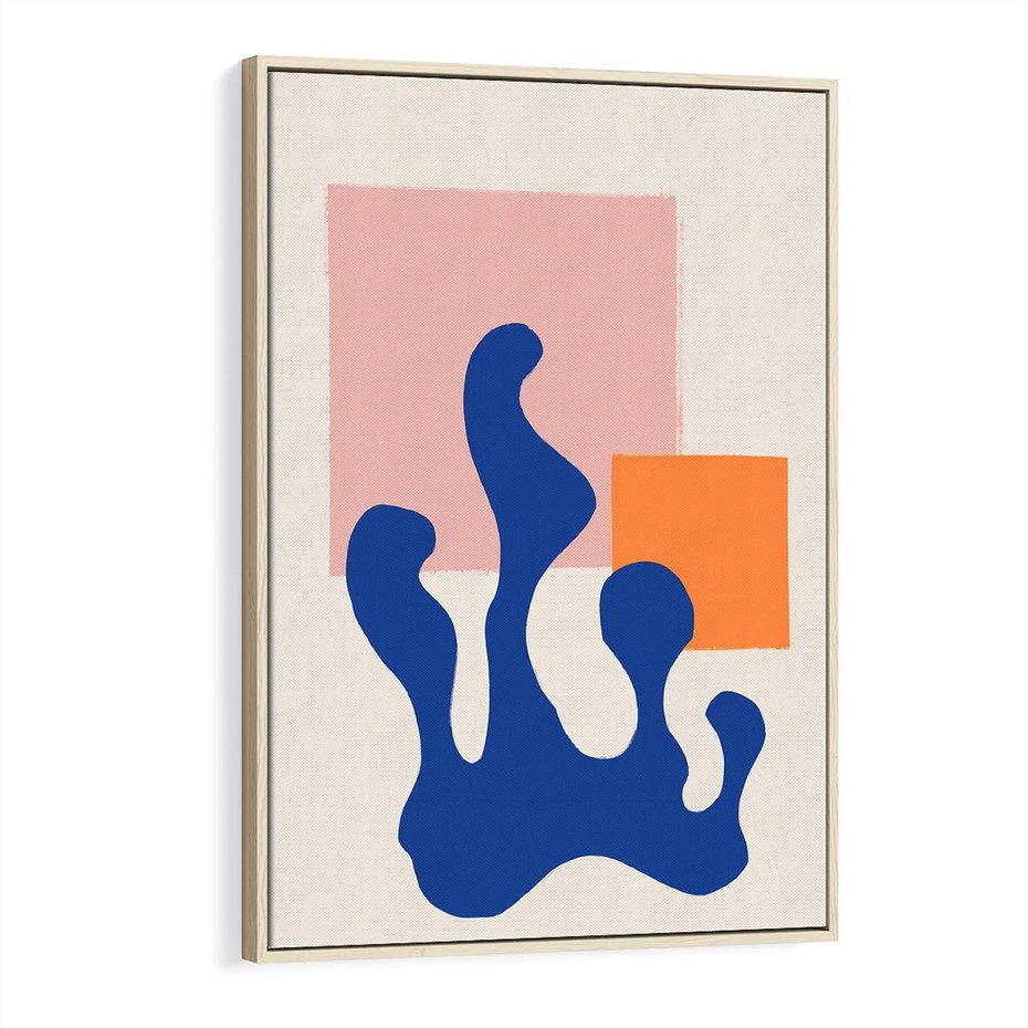 Obraz w ramie 50x70 - Bezgraniczna Galeria Plam - abstrakcja, nowoczesny plakat - rama drewno