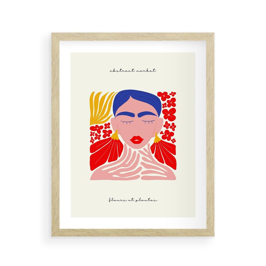 Plakat w ramie 40x50 - Bezgraniczne Rytmy - kobieta, sztuka abstrakcyjna - rama drewno