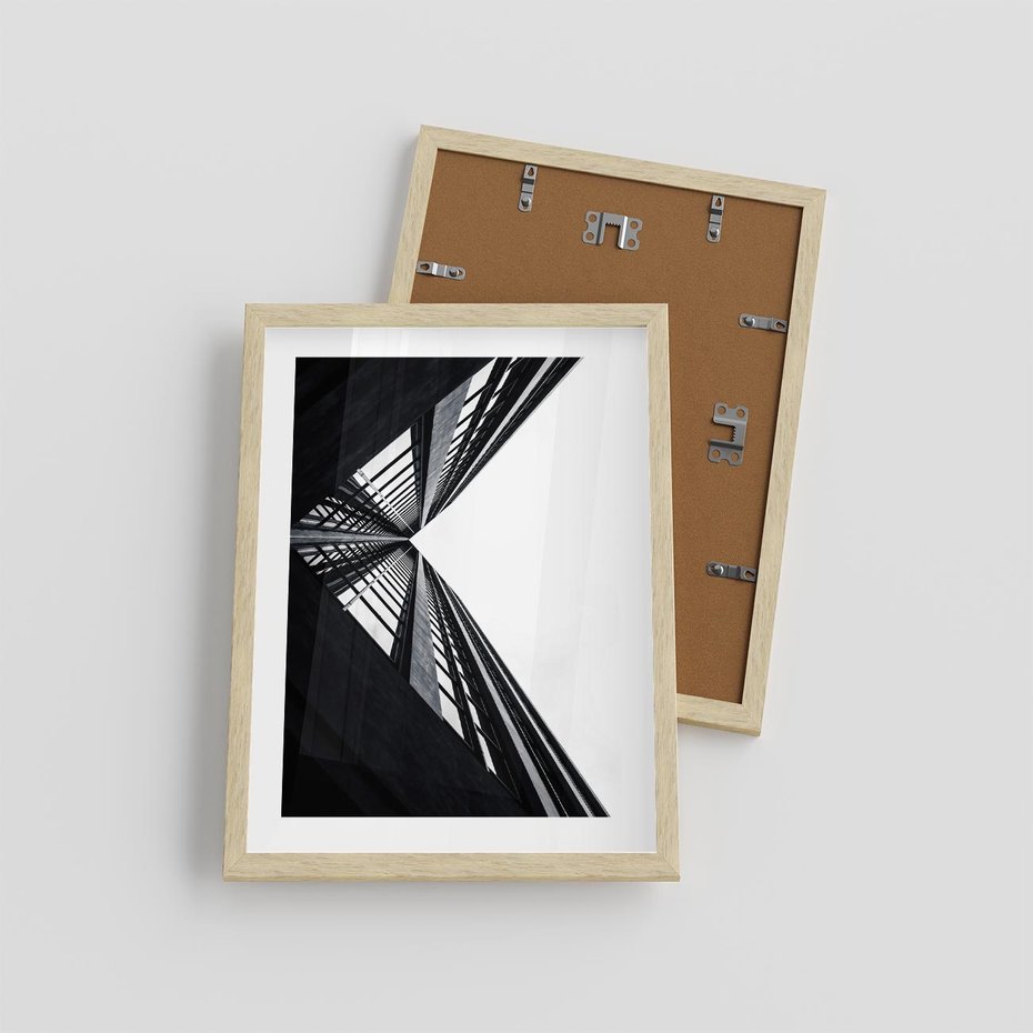 Plakat w ramie 30x40 - Nowoczesność w Linii - architektura, proste linie - rama drewno