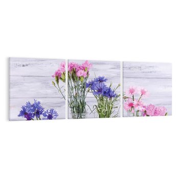 Obraz na płótnie 120x40 - Kwiatowe impresje - kwiaty,