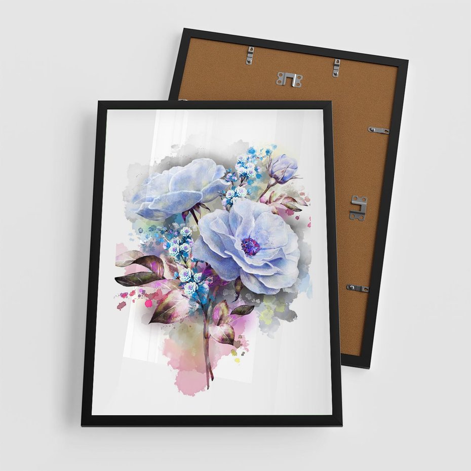 Plakat w ramie 50x70 - Kolorowa Ekspresja - kwiaty, graficzne - rama czarna