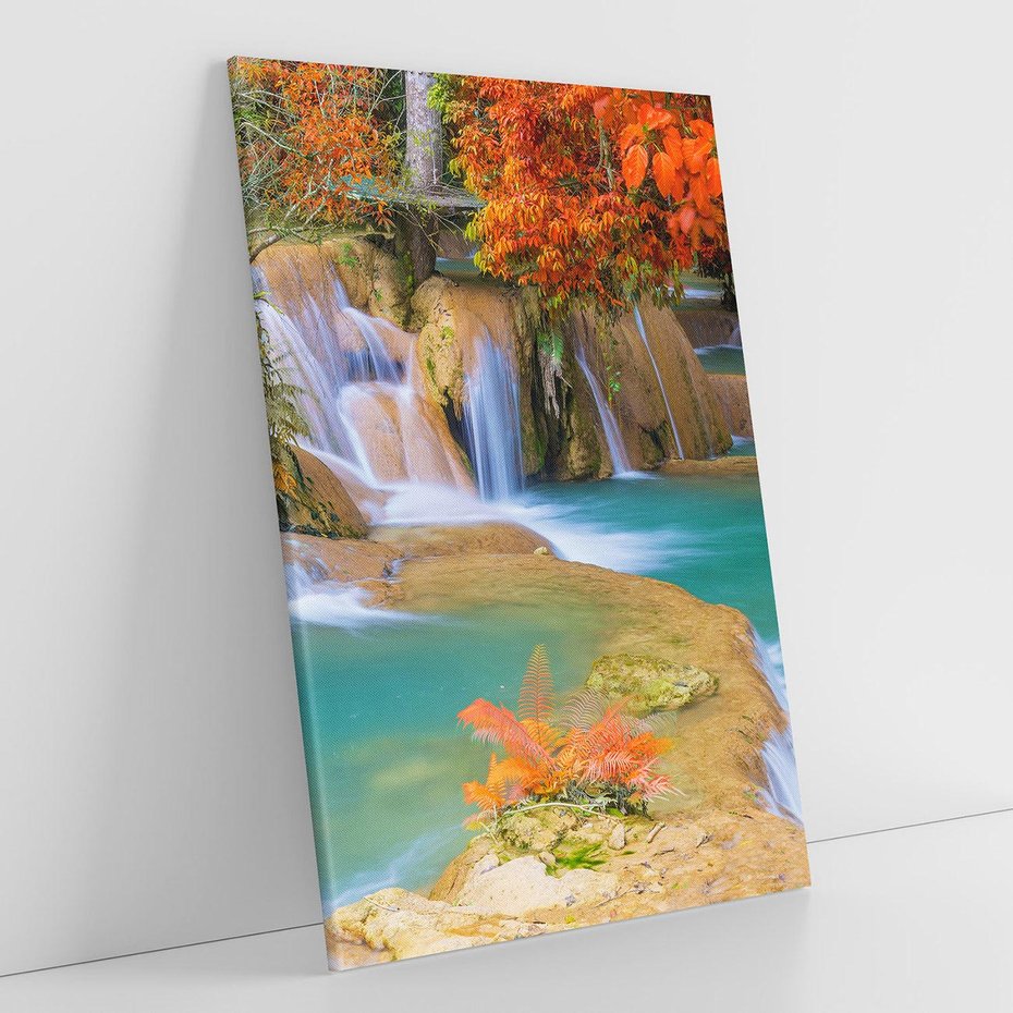 Obraz na płótnie 80x120 - Urok laotańskiego wodospadu - Laos, Azja