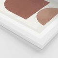 Plakat w ramie 40x50 - Rozkwitające Odbicia - abstrakcyjne geometryczne kształty, odcienie brązu i beżu - rama biała