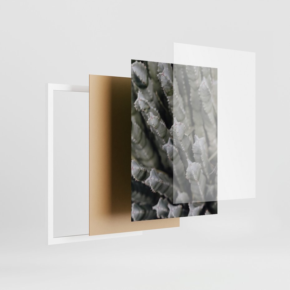 Zestaw obrazy w ramie 30x40 galeria - Kaktusy, pustynia, boho - rama biała