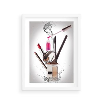 Plakat w ramie 40x50 - Moda, makijaż i relaks - moda, makijaż - rama biała