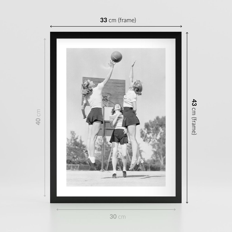 Plakat w ramie 30x40 - Sport to Zdrowie - retro zdjęcie, czarno białe - rama czarna