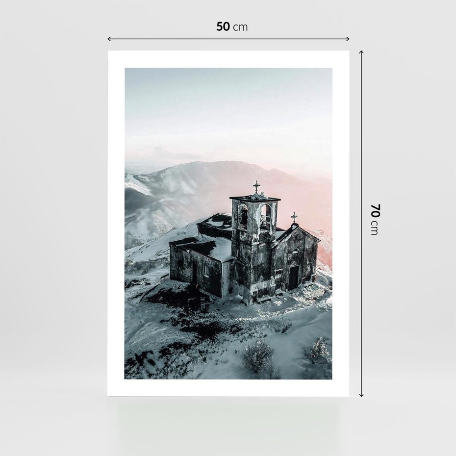 Plakat bez ramy 50x70 - Stary Kościół w Górach - stary kościół, ruiny