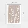 Obraz w ramie 70x100 - Roślinne Przeniknięcia - nowoczesny subtelny plakat, beżowy - rama czarna