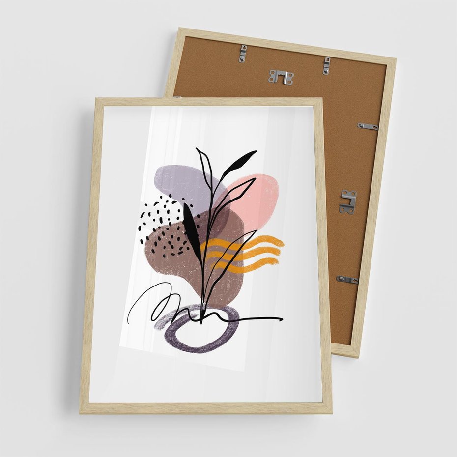 Plakat w ramie 50x70 - Bezgraniczne Impulsy - abstrakcja, sztuka nowoczesna - rama drewno