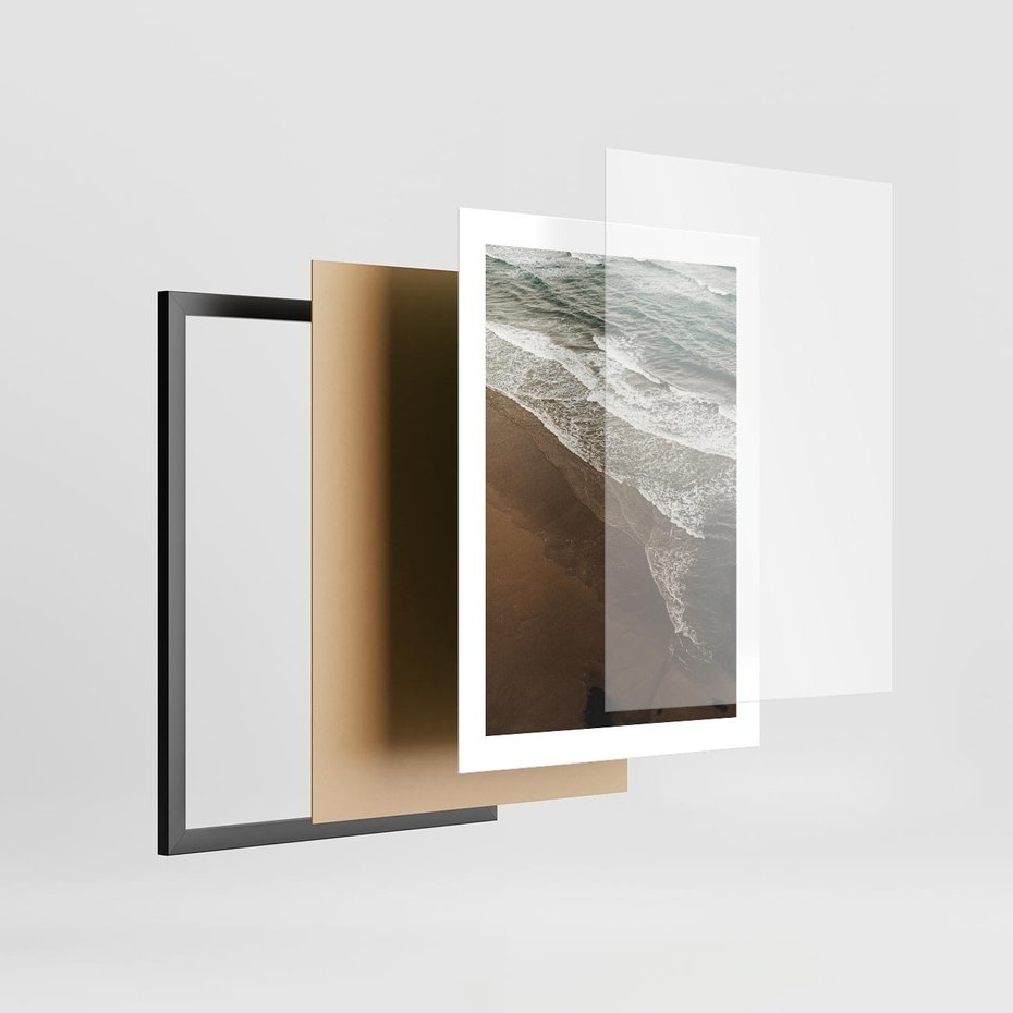 Plakat w ramie 30x40 - Spokój nad plażą - plaża, morze - rama czarna