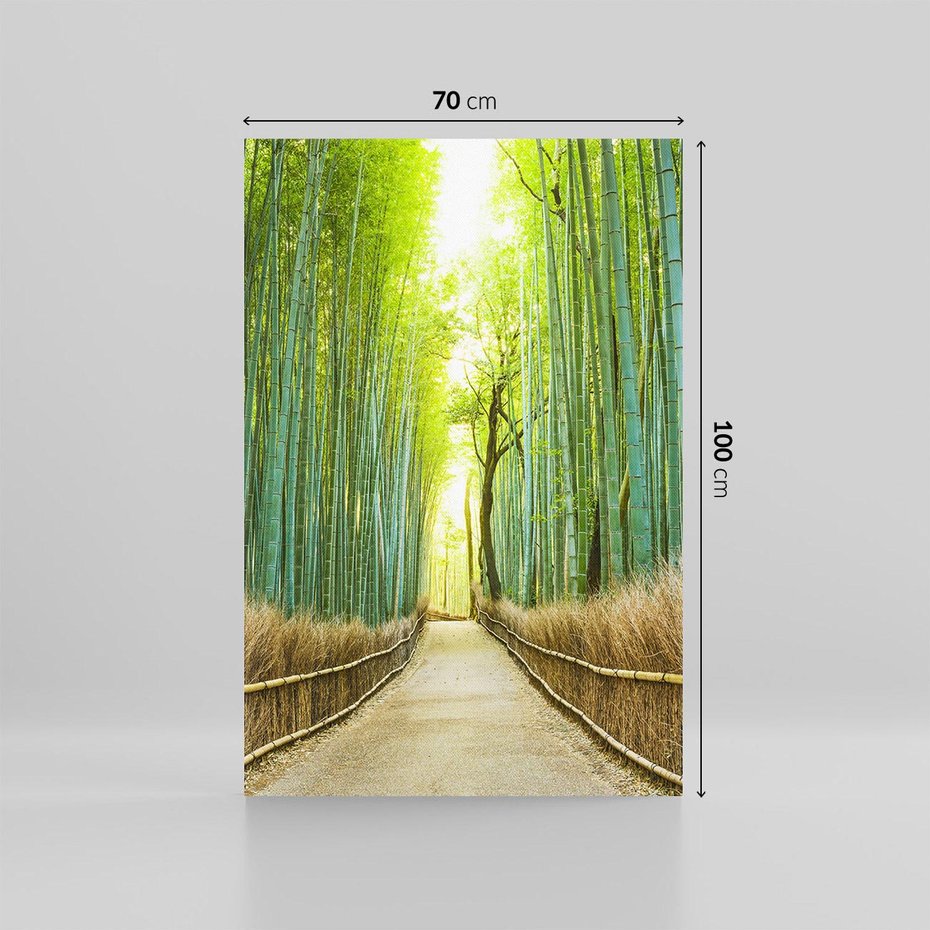 Obraz na płótnie 70x100 - Droga przez japoński bambusowy las - droga, japonia