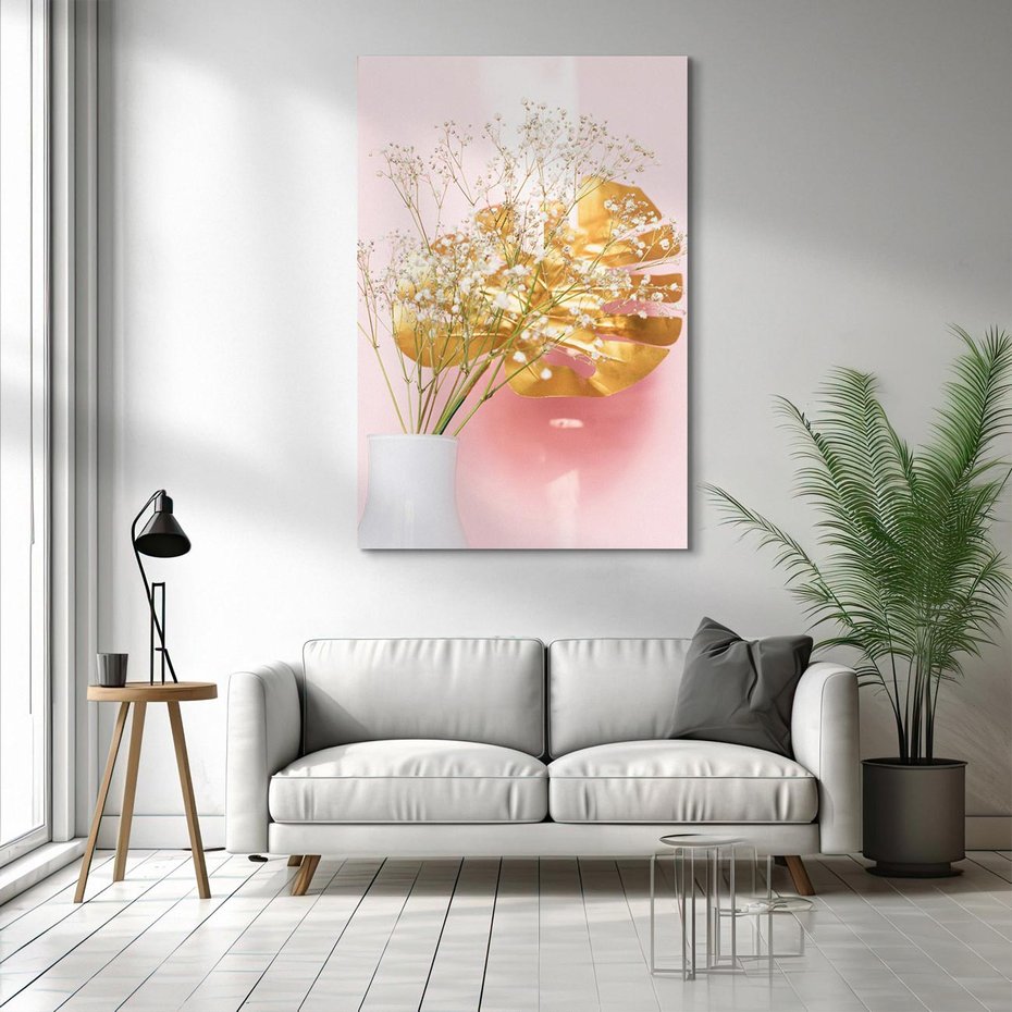 Obraz na płótnie 50x70 - Blask Natury - złote, liście