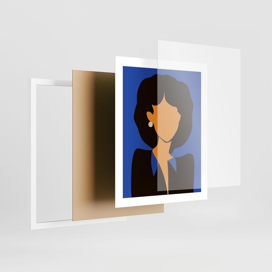 Plakat w ramie 40x50 - Modernistyczne Wibracje - sztuka nowoczesna, plakat - rama biała