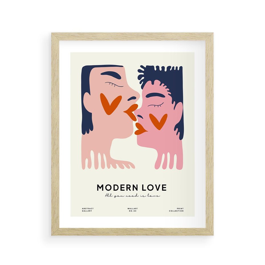 Plakat w ramie 40x50 - Miłość w Kompozycji - miłość, para zakochanych - rama drewno