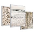 Zestaw obrazy w ramie 40x50 galeria - Plaża, boho, palmy, muszle, morze - rama biała