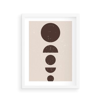 Plakat w ramie 50x70 - Migocące Granice - mid century styl, nowoczesna grafika - rama biała